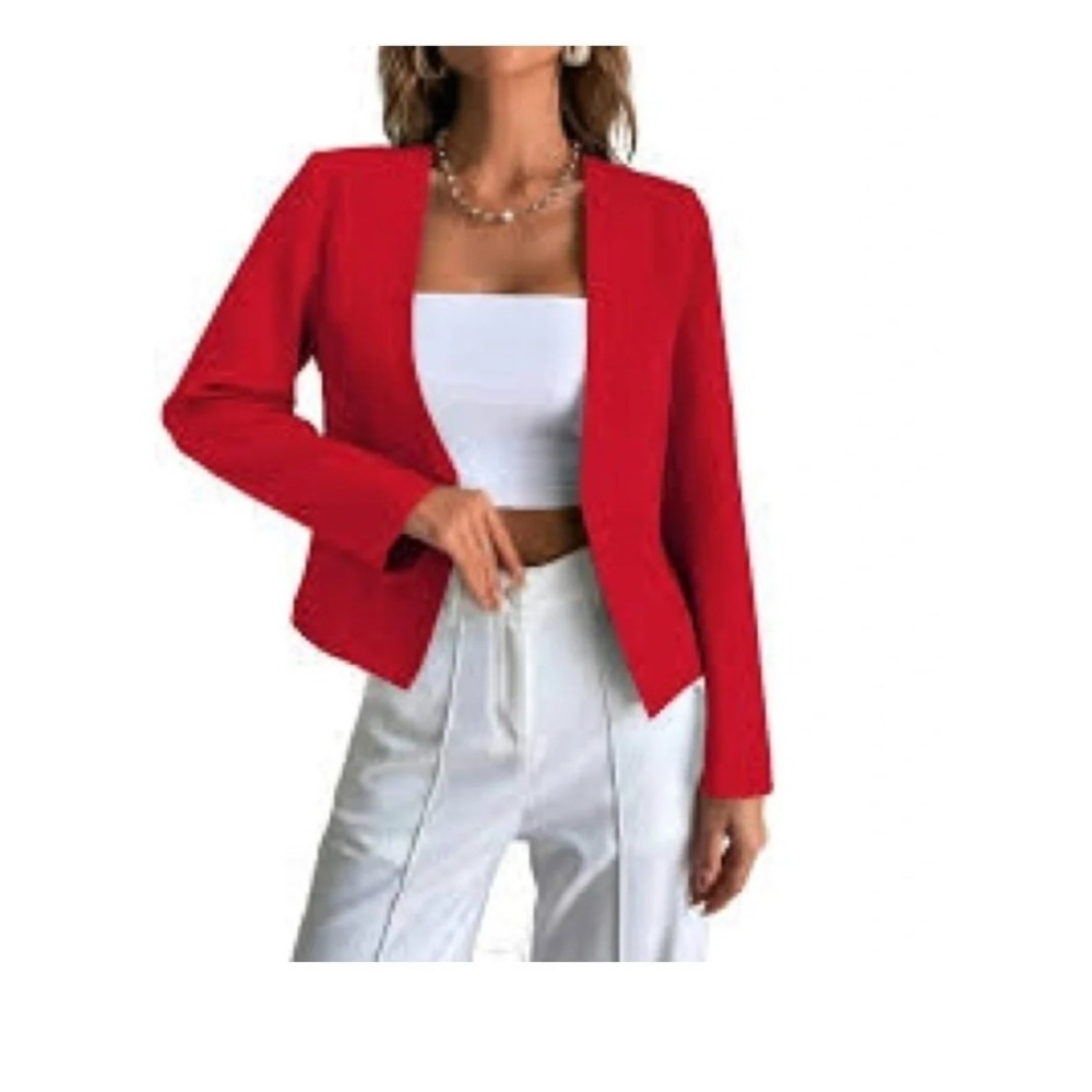 The Limited Red Textured Single Button Blazer Jacket NWT Size L 25164057